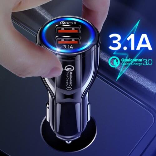 3.1A 5V Car Fast Chargers 2 Ports Fast Charging Adapter Universal Dual USB Car-charger Adapter For Samsung Huawei iphone 12 11