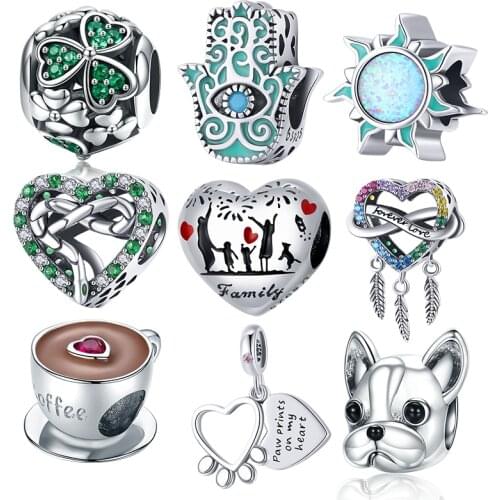 WOSTU Authentic 925 Sterling Silver Fatimid Eye Beads Charms Pendant Fit Original Bracelets Bangles Women DIY Fine Jewelry Gift