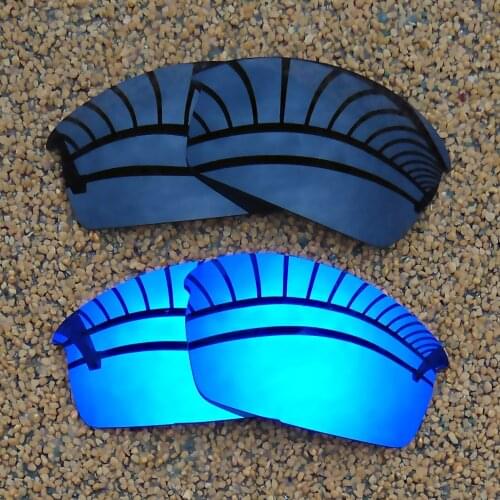 Black & Ice Blue Mirrored Polarized Replacement Lenses for Bottlecap Frame 100% UVA & UVB