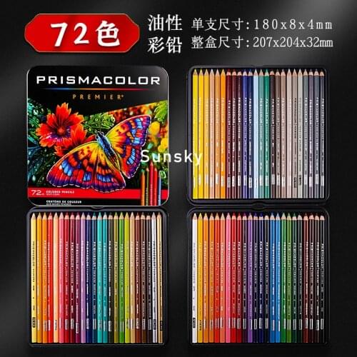 Prismacolor Premier Colored Pencils Soft Core Count Colors Set 72 150 Pencil,Pigments are slow to wear, light-resistant, Tin
