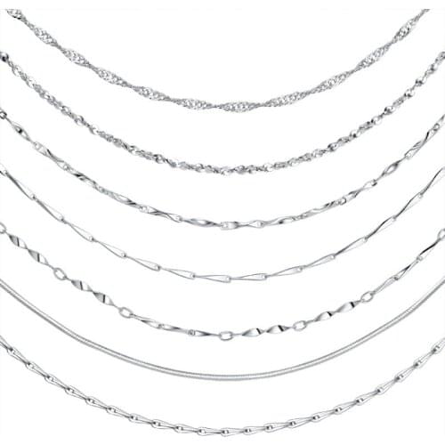 Devyes 100% 925 Sterling Silver Box Water Wave Twisted Snake Box O Star Chain For Woman 40cm/45cm Chain Necklace Gold