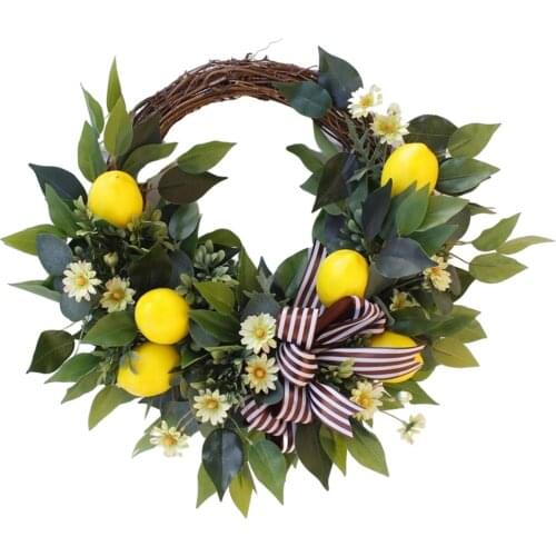 50cm Artificial Lemon Front Door Wreath Door] Window Garland Home Decor