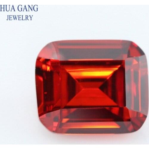 Garnet Octangle Shape Step Cut CZ Stone Synthetic Gems Cubic Zirconia For Jewelry Size 4x6~10x12mm Free Shipping