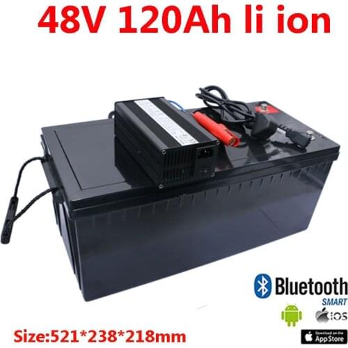 GTK waterproof lithium 48V 120AH li ion battery With BMS for 5000W 7000W UPS scooter EV boat Solar inverters +10A charger