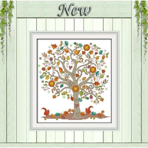Giving tree flower cartoon home decor painting counted print on canvas Cross stitch DMC 14CT 11CT Needlework Set Embroidery kits