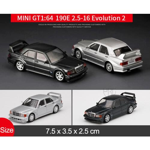1/64 Mini GT Diecast Alloy Car Model Bens 190E 2.5-16 Evolutinon 2 Simulation Metal Automóvil Model For Collection Childrem Gift