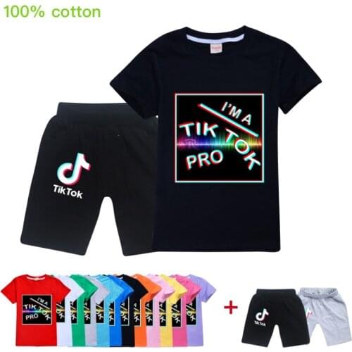 TIK TOK Clothing Set Kids Impostor T-Shirt+Shorts 2Pcs Sets Baby Boys Casual Tracksuit Girls Summer Clothes
