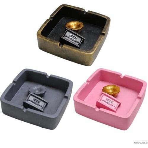 Nordic Style Creative Phonograph Shape Resin Ashtray Vintage Antique Cigarette Holder Container Organizer Decoration wholesales