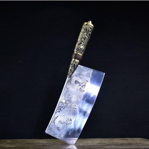 Little Cook kitchen butcher chef knife Fixed blade sharp Chinese figured Handmade meat cleaver Vegetable cutter Cooking tools