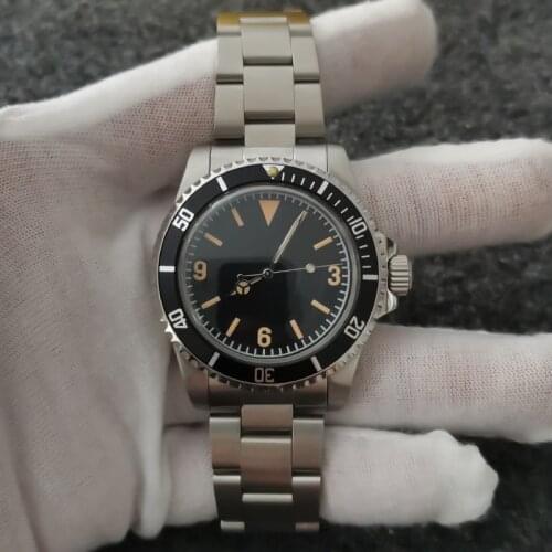 Vintage 1960 Mechanical WristWatch men NH35/NH38 Automatic Movement Mechanische Retro-Uhr Montre mécanique rétro Green Luminous