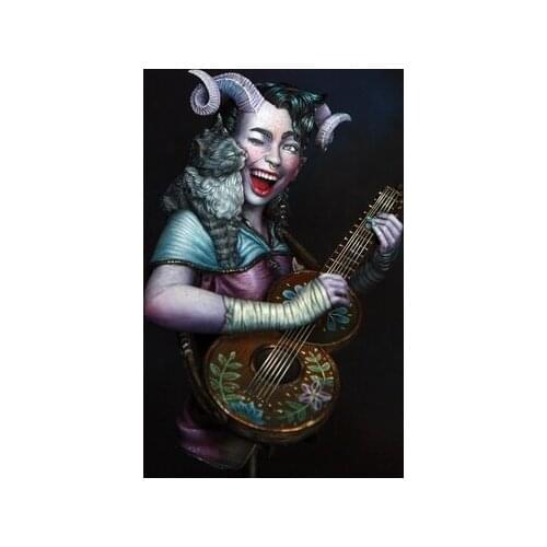 1/12 Scale Models Resin Fantasy Witch Playing The Piano Figures Unpainted GK Model Kit Diorama Handmade DIY Fun Gift