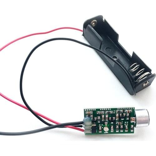 Mini FM Transmitter Module Bug Wiretap Dictagraph Interceptor Adjust 100MHZ Surveillance Monitoring 1.5V AA Battery Storage Case