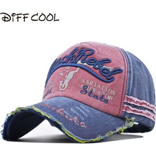 DIFF COOL Old Cow Head Baseball Man Hat Water Washed Stereo embroidery cap Wholesale fashion Dad Hats Hip Hop