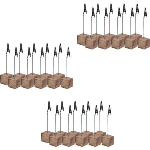 Pack 30 Wedding Party Table Memo Photo Card Holder Cube Base Alligator Clips