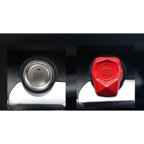 Alloy Car Engine Push Button Protection Cover Start Stop Engine Decorative Car Ignition Switch Cover Trim Suitable for Most Car