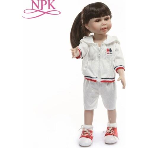NPK 45cm new design beautifu girl doll full silicone vinyl girls birthday gift toys playmete reborn bonecas