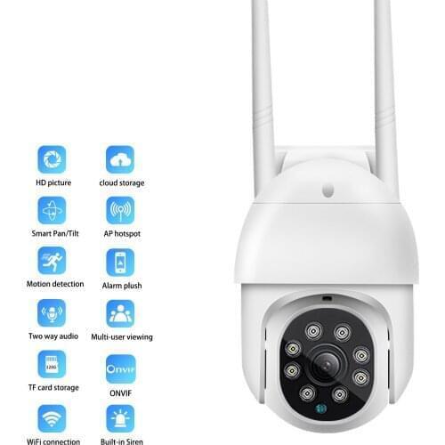 Wholesale H.265 mini 2MP 4mm 1080P 20m ir distance IP66 waterproof TF card slot motion detection Dual light source PT camera