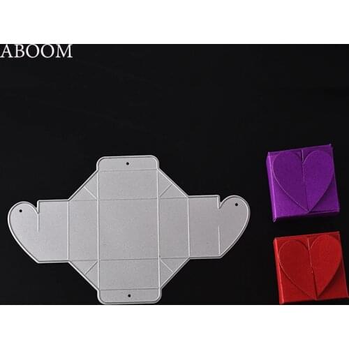 ABOOM Fresh Heart Gift Box Package Metal Carbon Steel Die Cut Embossing Folder Scrapbooking Album Photo Decoration Card Template