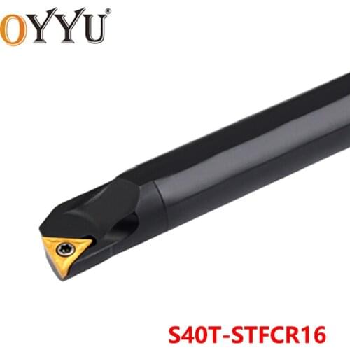 OYYU S40T-STFCR16 40mm STFCR Boring Bar Turning Tool Shank use Carbide Inserts TCMT16 Internal Lathe Tools Cutting Holder