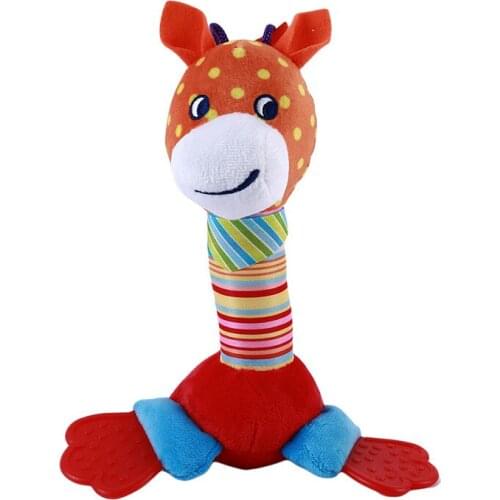 Useful New Baby Infant Toy Cartoon Animal Sound Toys Stick Rattle Hand Enlightenment Plush Doll Cartoon Animal Hand Stick