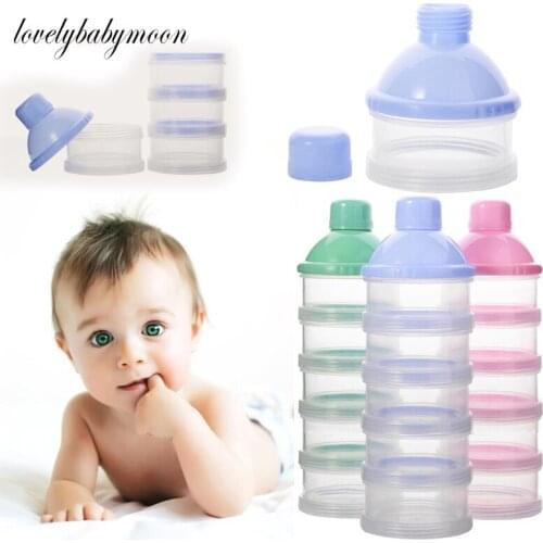 Portable Milk Powder Formula Dispenser Container Storage Essential Cereal Boxes 4/5 Grid Toddle Baby Kids Snack Food Storage Box