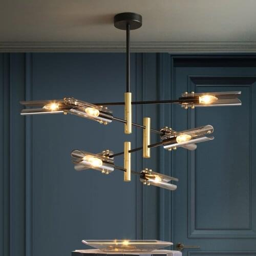 Postmodern LED chandelier simple atmosphere home light luxury hall restaurant bedroom study lamp Nordic living room lamps