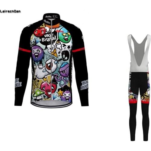 SPTGRVO LairschDan 2019 funny autumn/spring cycling jersey set man long bicycle clothing kit uniform cycling wear women mtb suit