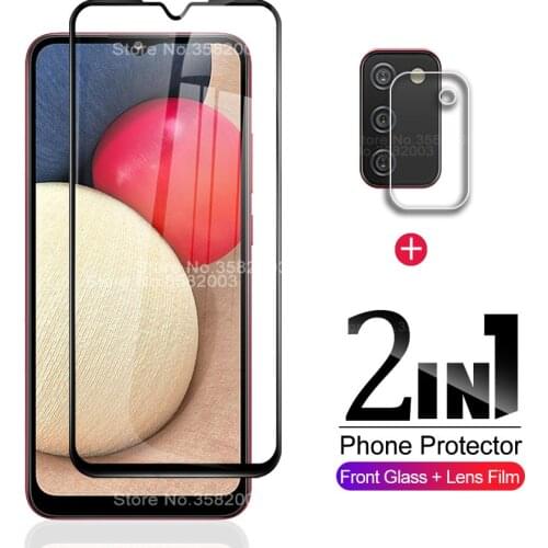 2in1 Glass For Samsung Galaxy A02S 6.5'' Glass Camera Lens Film Screen Protector For samsung a02 S a 02 s Sklo film Cover
