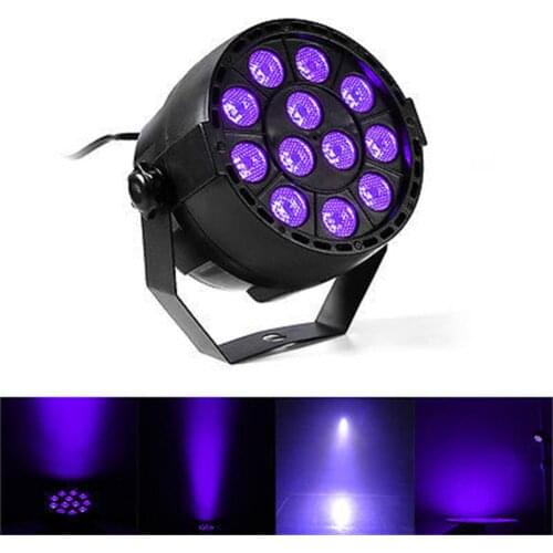 HiMISS LED Stage Light Effect UV Flat Par Light 12Led DJ Disco Lamp for KTV Bar Party Black Light Par Light Spotlight lamp
