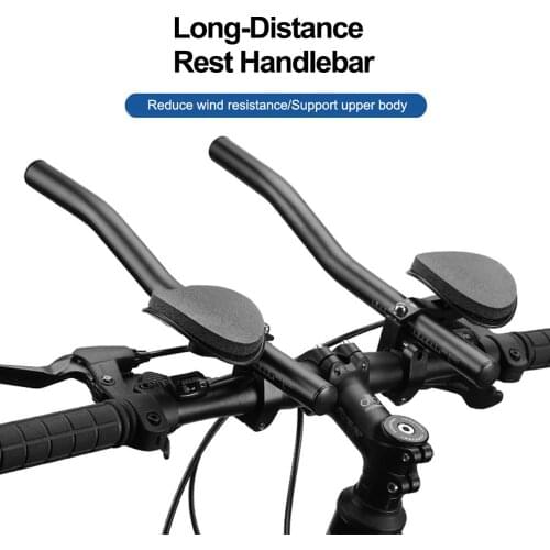 Bicycle Rest TT Handlebar Clip on Aero Bars Handlebar Extension Triathlon Aerobars Tri Bars MTB Road Bike Cycling Rest Handlebar