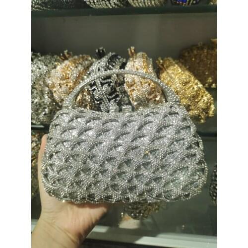 XIYUAN Women Stone Colorful Evening Bags Crystal Purses and Handbags Hollow Out Wedding Clutch Bags Bridal Diamond Handbag Gift