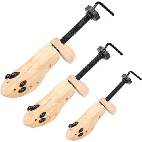 1pc Unisex Shoe Stretcher Wooden Shoes Tree Shaper Rack,Wood Adjustable Flats Pumps Boots Expander Trees S/M/L Size