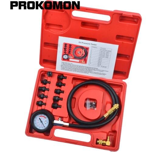 12Pcs Engine Oil Pressure Test Kit Tester Car Garage Tool Low Oil Warning Devices