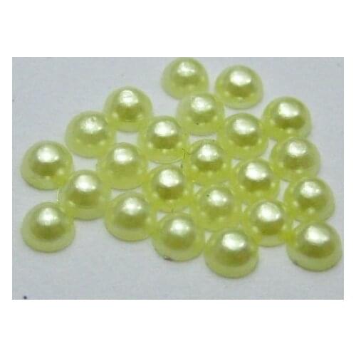 2000 Yellow Half Pearl Gems Flatback Bead 3mm Nail Art Tips +Storage Box