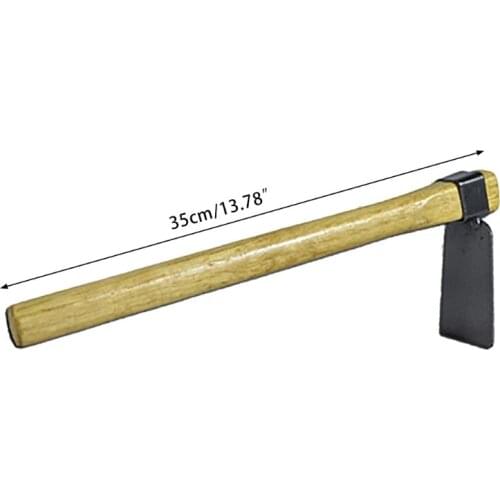 35cm Indispensable Garden Hoes Dual Headed Weeding Tool Portable Garden Hand Tool with Wooden Handle Hoe Garden Tools