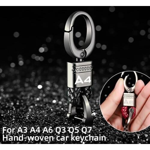 Car Universal Braided rope quality keychains For audi A3 A4 A5 A6 A7 A1 TT Q2 Q3 Q5 Q7 Q8 Car key chain With Logo Key ring