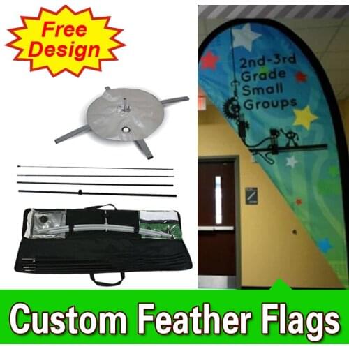 Free Design Free Shipping Double Sided Cross Base Teardrop Flag Signs Advertising Open Banner Flag Flutter Flag