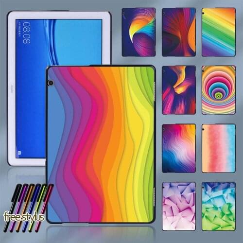 Tablet Case for Huawei MediaPad M5 Lite 8/M5 Lite 10.1/M5 10.8"/T5 10 10.1"/T3 8.0/T3 10 9.6" Watercolor Pattern Case+Stylus