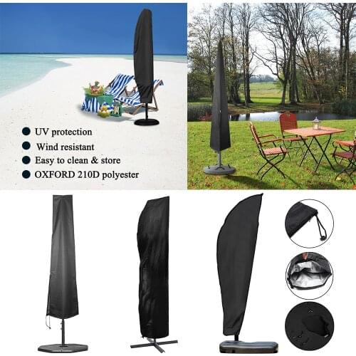 Garden Patio Parasol Umbrella Cover with Waterproof Zipper Waterproof Fabric Offset Umbrella Cover Supplies