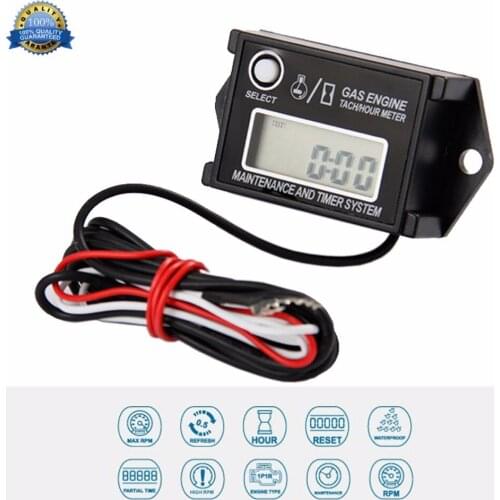 Digital Tachometer Hour Meter Tach Max RPM Recall HM026A For 2 & 4 Stroke Engine RL-HM026A