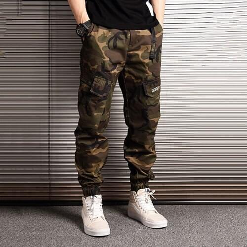 Fashion Men Jeans Camouflage Jogger Pants American Streetwear Big Pocket Cargo Pants hombre Japanese Style Hip Hop Jeans Men