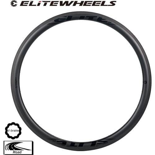 ELITEWHEELS 700c Carbon Rim 38mm UD Matte Finish 3K Twill Brake Surface 25/27mm Width Clincher Tubular Tubeless For BIike Wheel