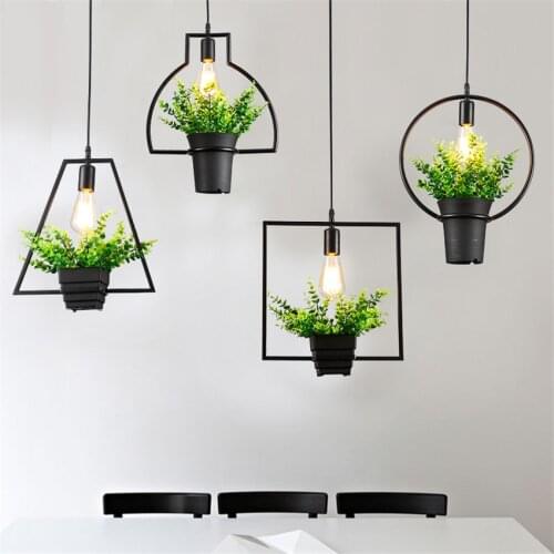 French Pastoral Plant Pendant Lights E27 Nordic Aisle Living Room Corridor Bar Restaurant Shop Window Pendant Lamps Potted Lamps