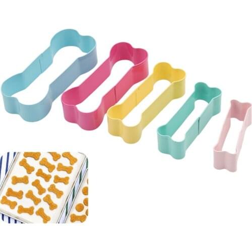Dog Bone Shape Cookie Cutter Set For Kids Suitabel For Cake And Cookie Decorating Tools 5pcs Stainless Steel Biscuit Cutter Mold