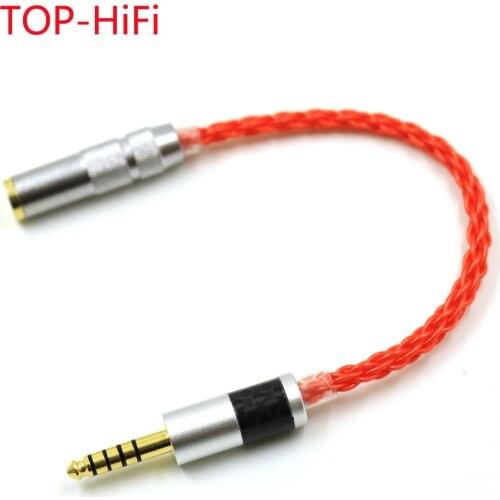 TOP-HiFi DIY UPOCC Single Crystal Copper 4.4mm Balanced Male to 2.5mm Balanced Female Audio Adapter Connector Cable