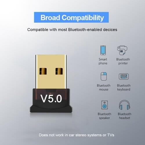 Kebidu Mini Transmitter Receiver Bluetooth 5.0 Audio Bluetooth Dongle Wireless USB Adapter for Computer PC Laptop Tablet