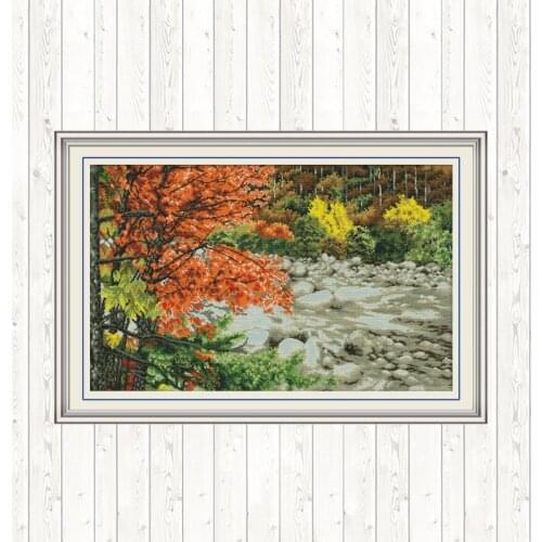 Maple River Chinese Cross Stitch Kits Printed Set Embroidery Needlework 11CT 14CT Cotton Thread Painting Cross Stitch Kit