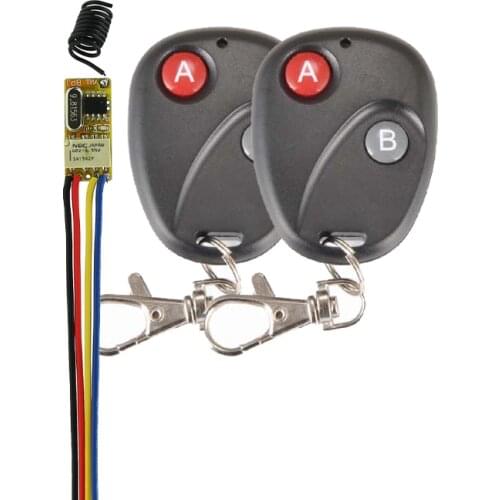 Small Remote Relay Switch 3.6V 4.8V 5V 6V 7.4V 9V 12V Wide Voltage Mini Receiver Transmitter Normally Open Close Wireless Switch