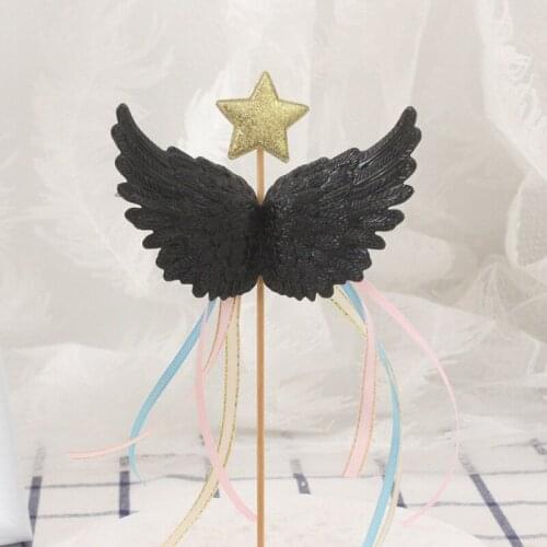 Lovely Wing Tassel Cakes Decoration With Star Fairy Cake Topper Party Supplies For Wedding Birthday Valentines Day