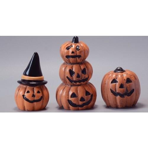 Creative Halloween Decoration Miniature Figurines Pumpkin Resin Craft Mini Fairy Garden Ornaments Home Decoration Accessories